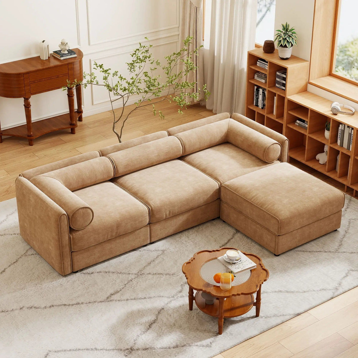Contemporary Elegant Sofa With Storage And Ottoman 2 Piece Living Room Set | 2 Piece Living Room Set | Living Room Furniture | Living Room