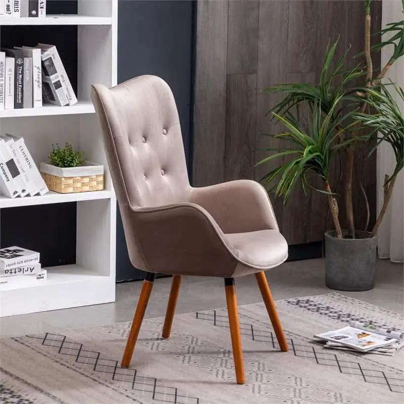 Contemporary Velvet Upholstered Accent Chair Chocolate from PriceLows™