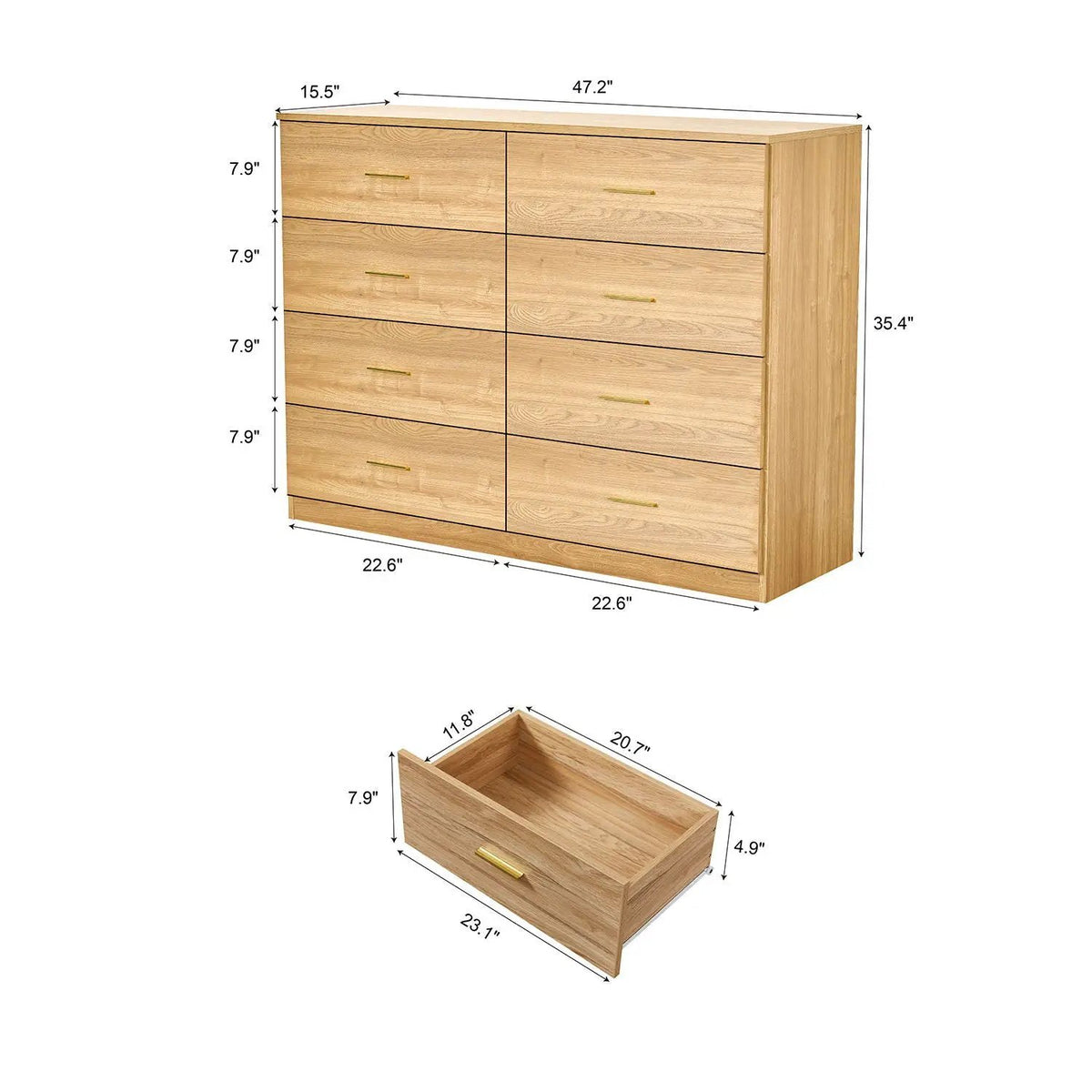 Modern Bedroom Dresser | Engineered Wood | Spacious Drawers