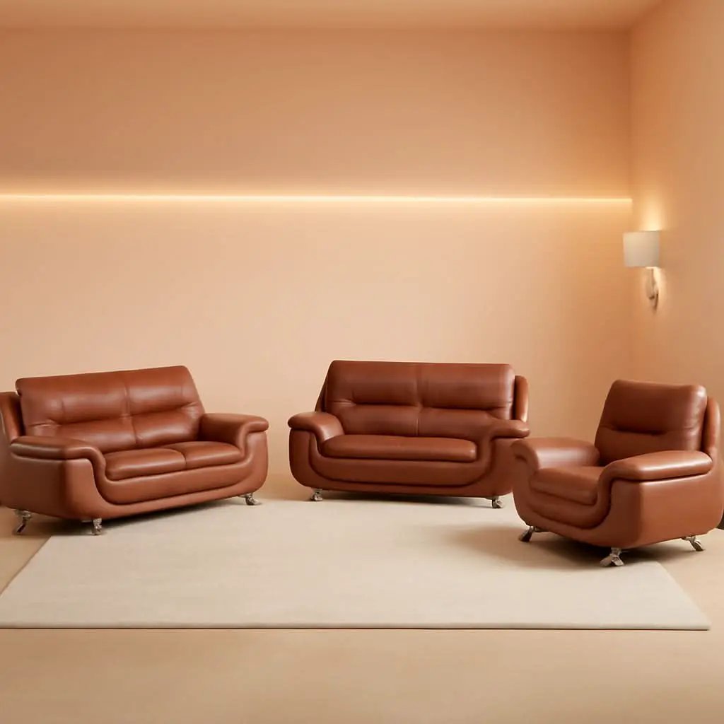 Faux Leather Sofa Set 3 Piece Living Room Furniture from PriceLows™