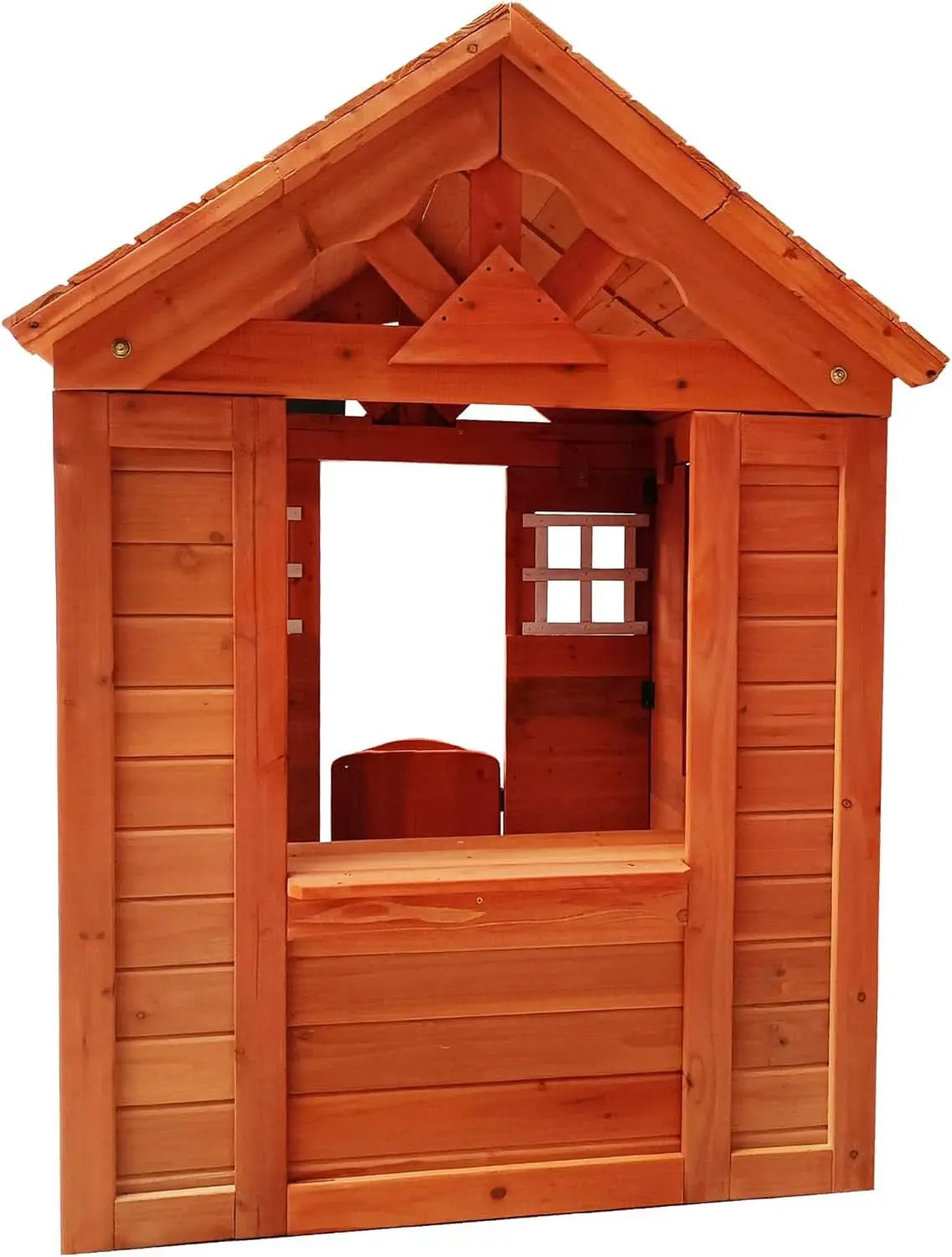 Wooden Outdoor Playhouse With Two Windows Flowerpot from PriceLows™