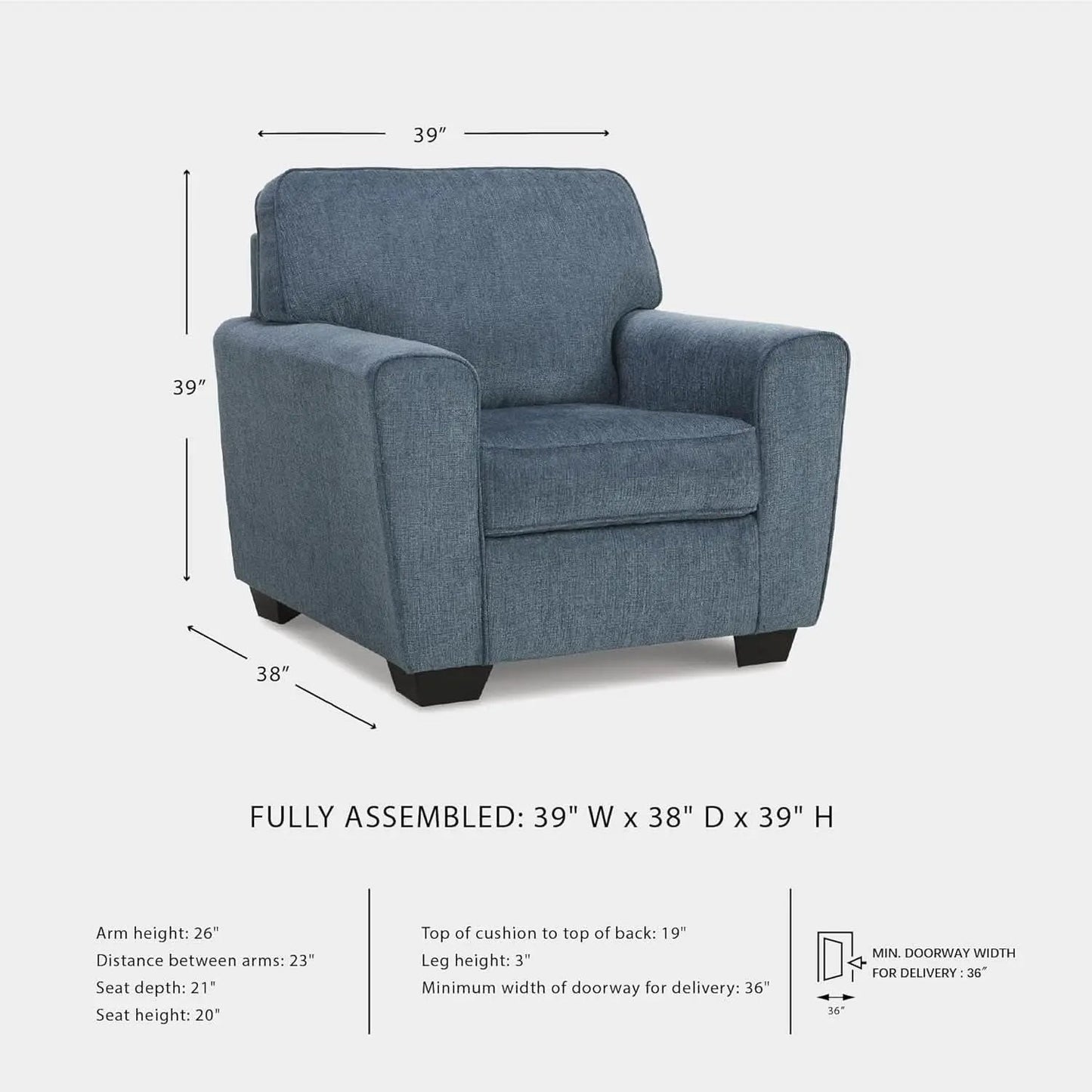 Modern Upholstered Accent Chair In Blue For Living Room from PriceLows™