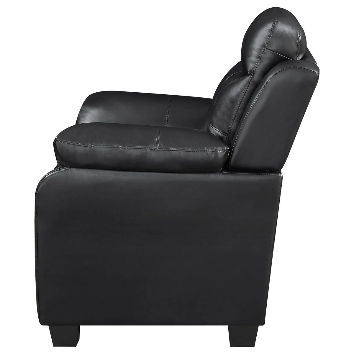 Finley Upholstered Padded Arm Tufted Sofa | 77.25 x 35 x 40.25 in | Living Room Furniture | Black