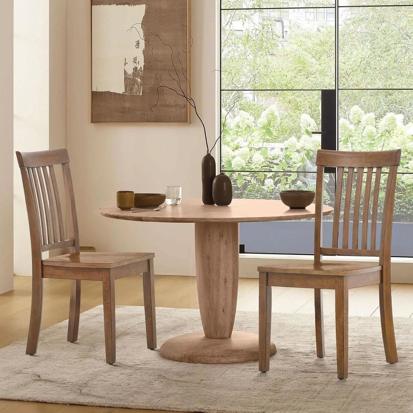 Windsor Spindle Back Dining Chairs Set Of 6 In Light Brown from PriceLows™