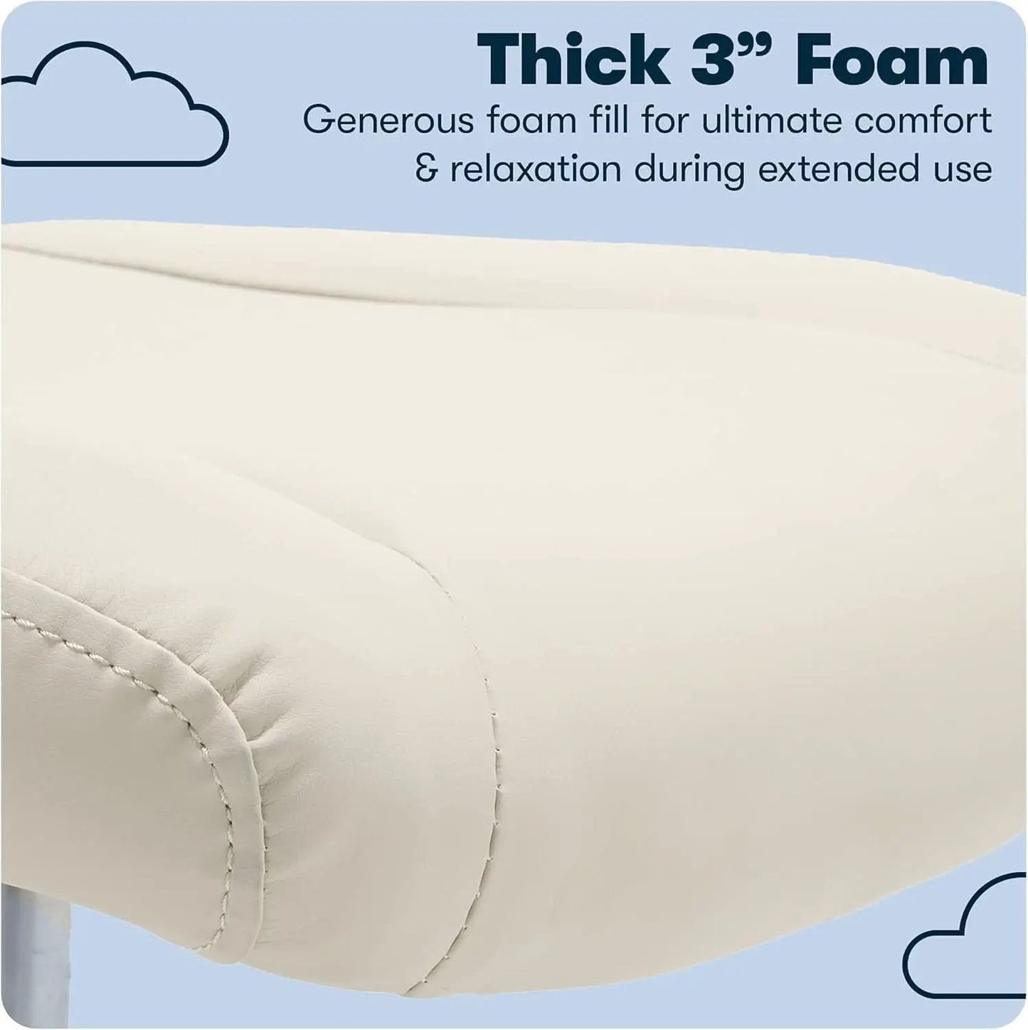 Armless Desk Chair With Mesh Back And Wheels Cream White from PriceLows™