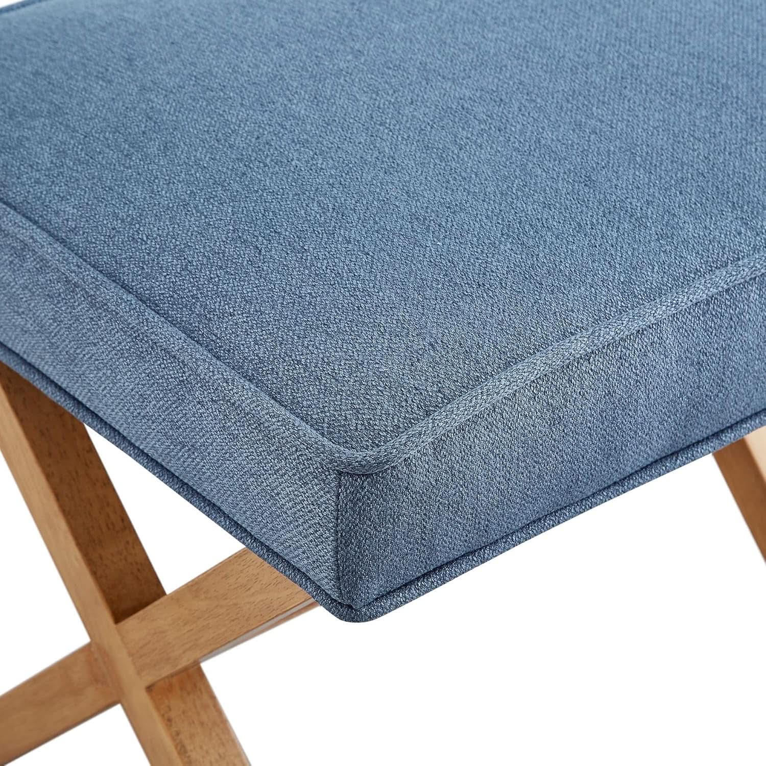 Indigo Blue Upholstered Ottoman Foot Stool 20Wx18Dx18H from PriceLows™