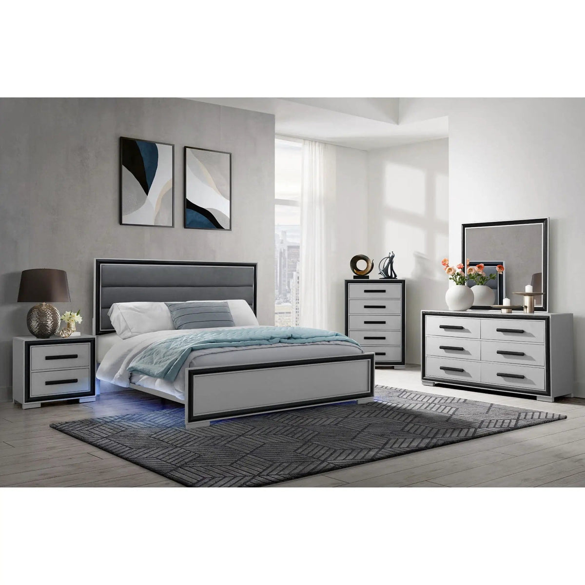 Adelaide 5 Pieces With LED Set | 5-Piece Set | Solid Wood | Bedroom