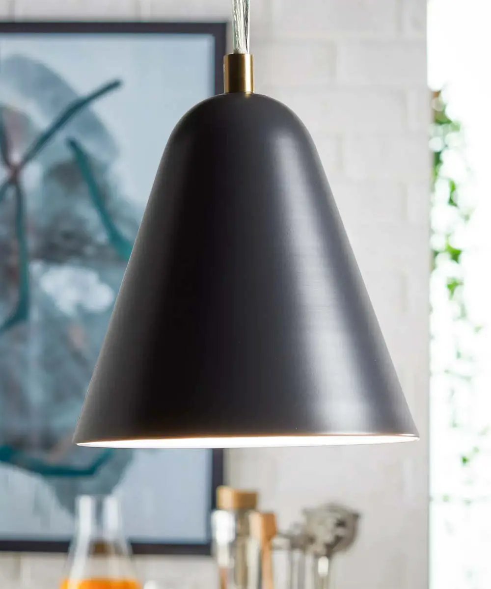 Scandinavian Mini Pendant Light | 7 Inch Wide | Black Metal Finish
