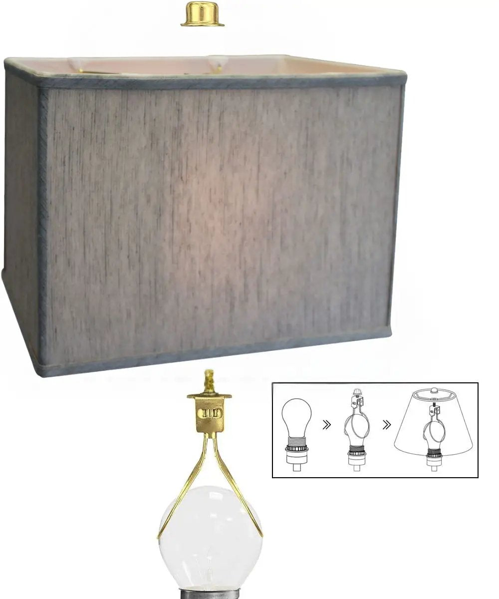 Rectangular Drum Lampshade | Clip On Fitter | Textured Oatmeal | 8X14 Size