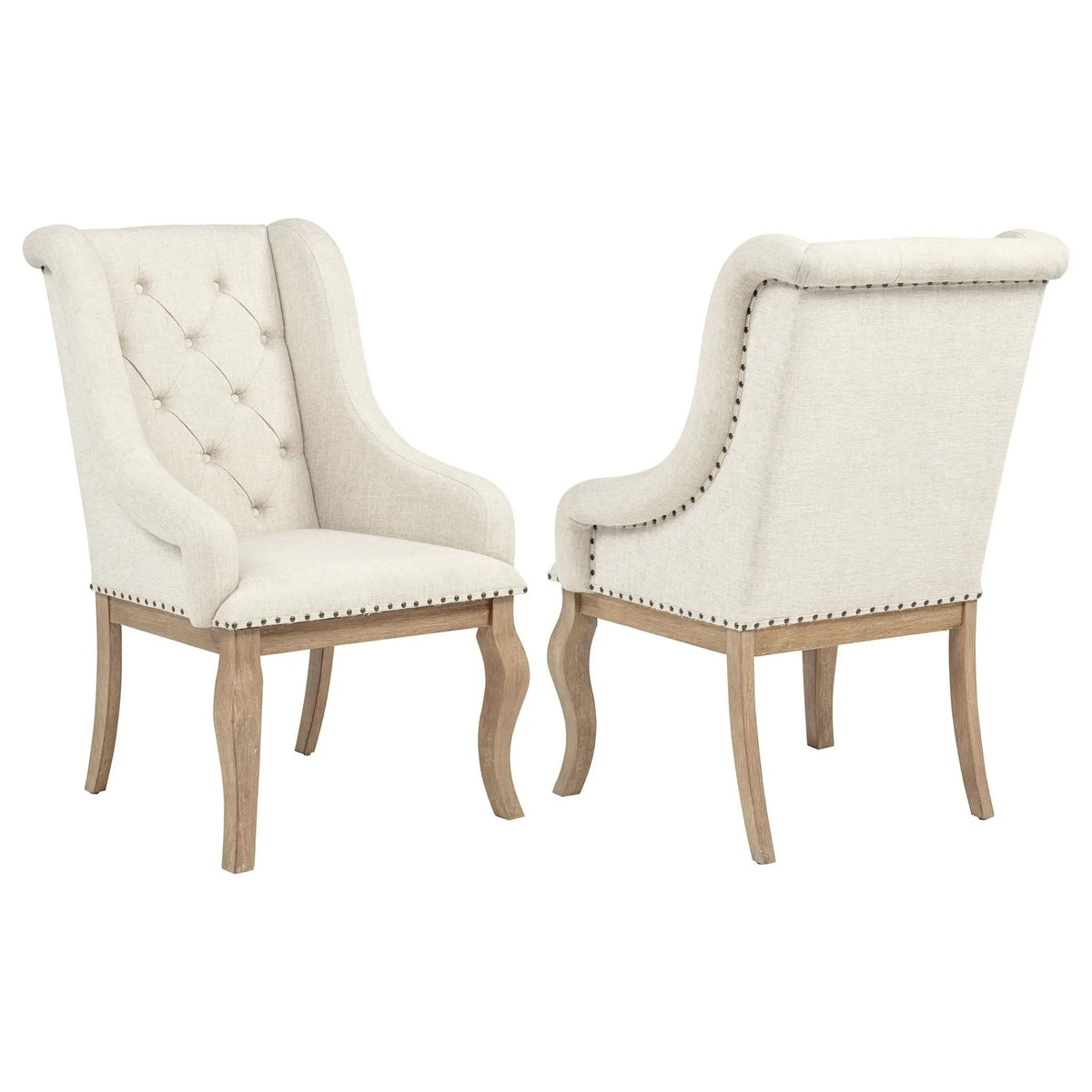Brockway Upholstered Arm Chair Barley Brown (Set of 2) | 26.5 x 30 x 43.25 in | Wood | Living Room