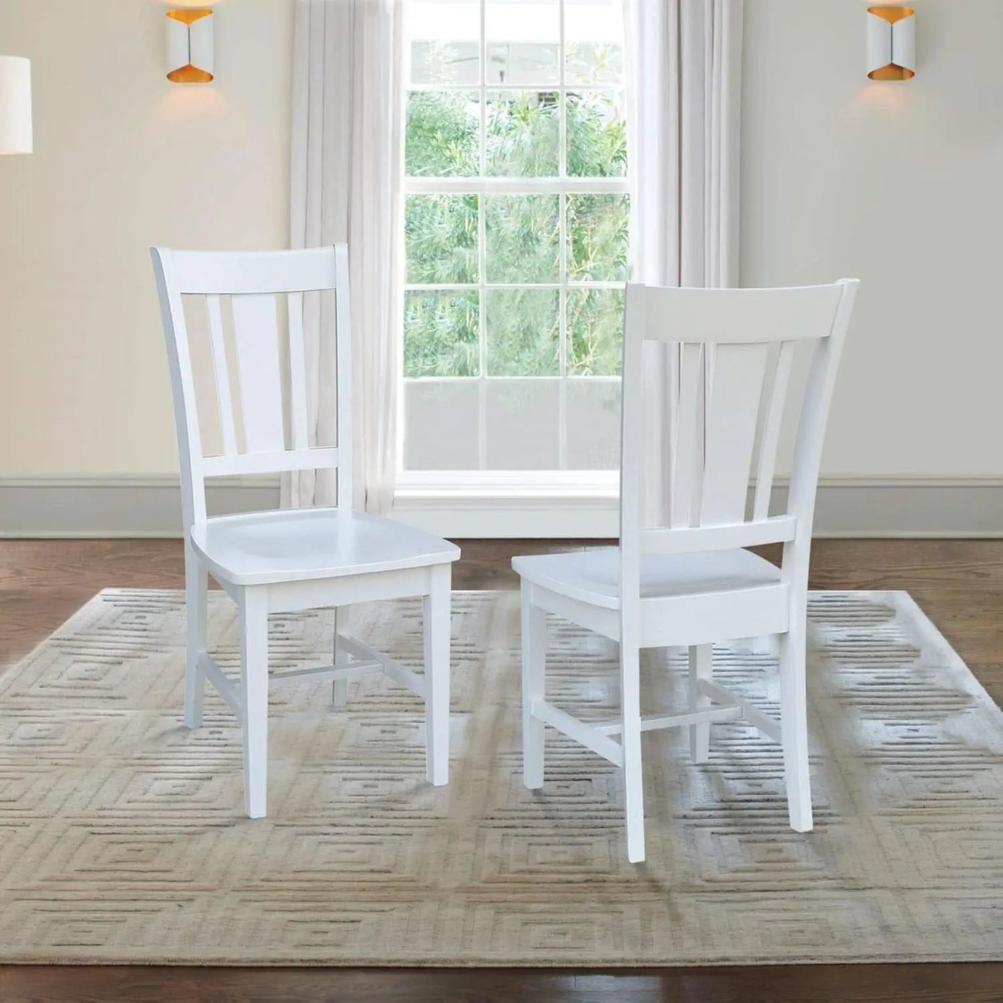 Set of Two White San Remo Splatback Dining Chairs from PriceLows™