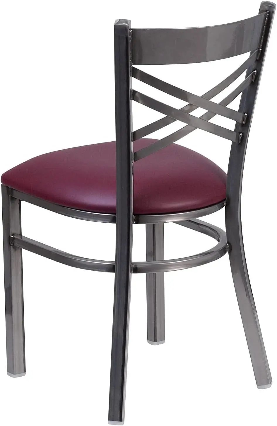 Two Pack Hercules Burgundy Vinyl X Back Metal Dining Chairs For Restaurant Bar And Home Use from PriceLows™