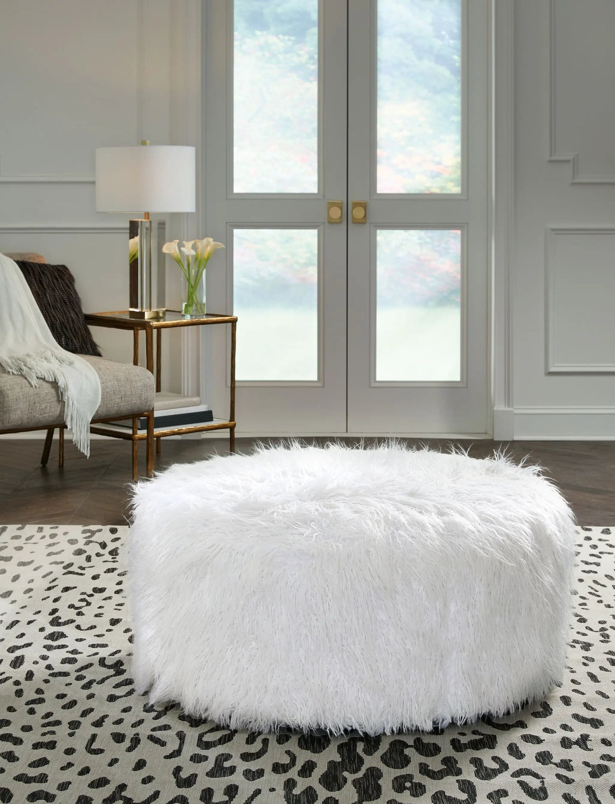 Galice Oversized Ottoman | 39 Inch Square | Bold Design | Accent Seating