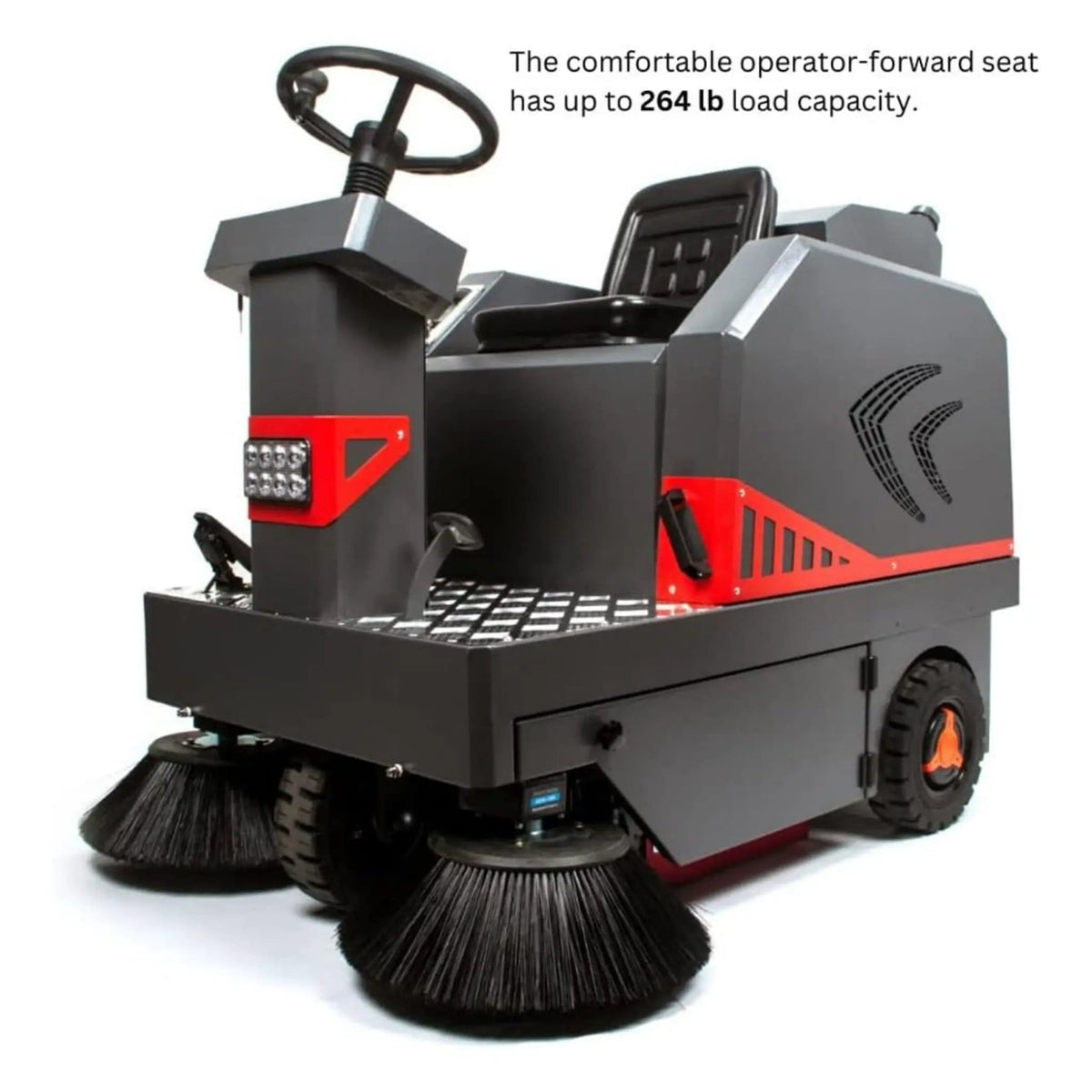 49 Inch Heavy Duty 1400W Electric Industrial Ride On Floor Sweeper With Dustbin | 49 Inch | 1400 Watt | Power Sweeper