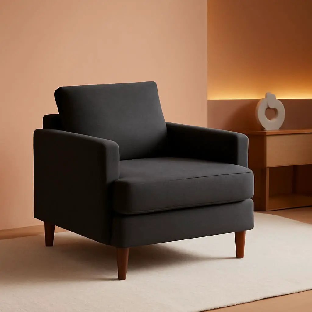 Mid Century Modern Premium Upholstered Armchair Grey from PriceLows™
