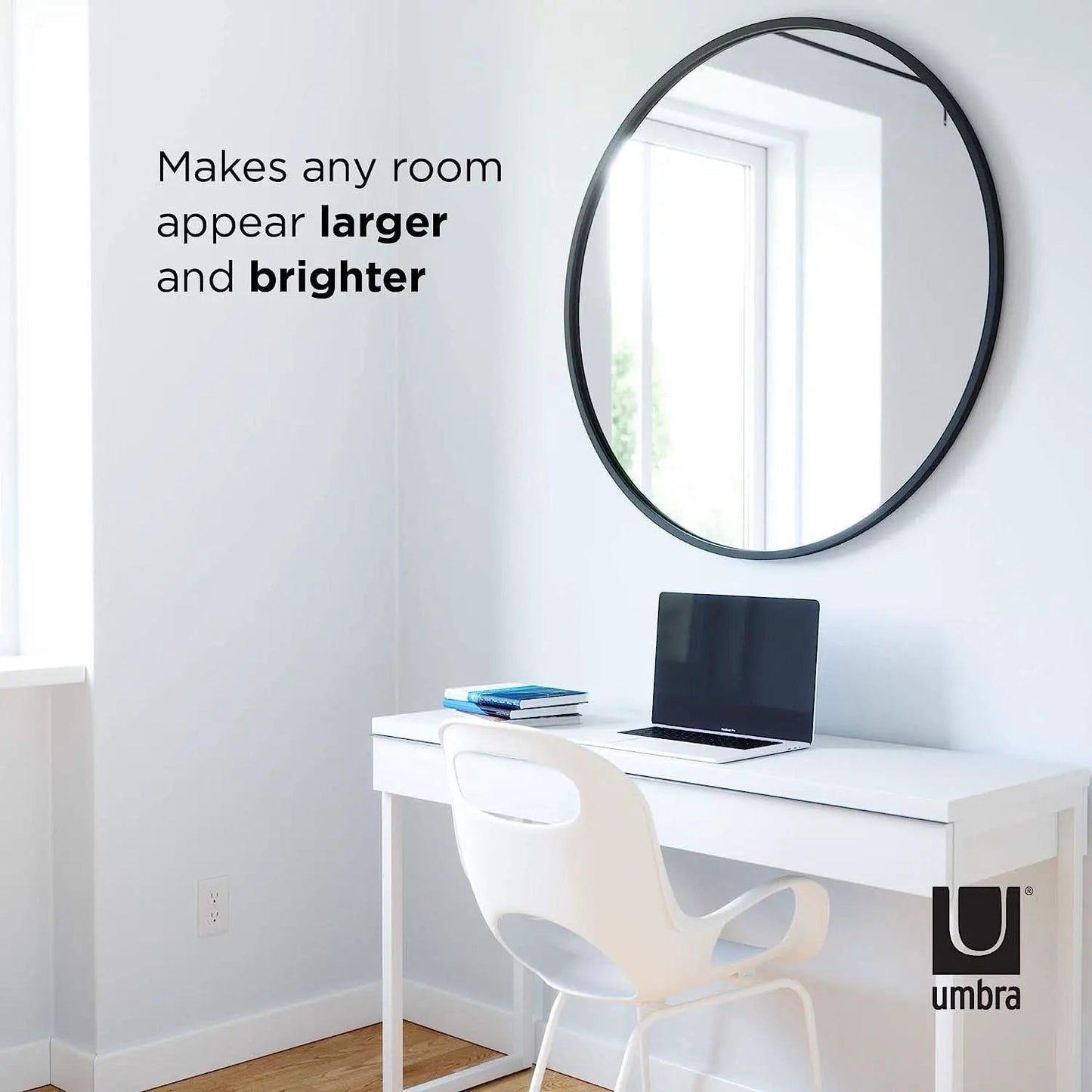 Round Rubber Wall Mirror 37 Inch Diameter With Protective Rubber Frame from PriceLows™