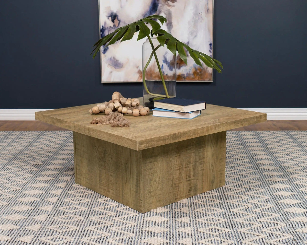Devar Square Engineered Wood Coffee Table Mango | 35.5 x 35.5 x 16.25 in | Engineered Wood | Brown