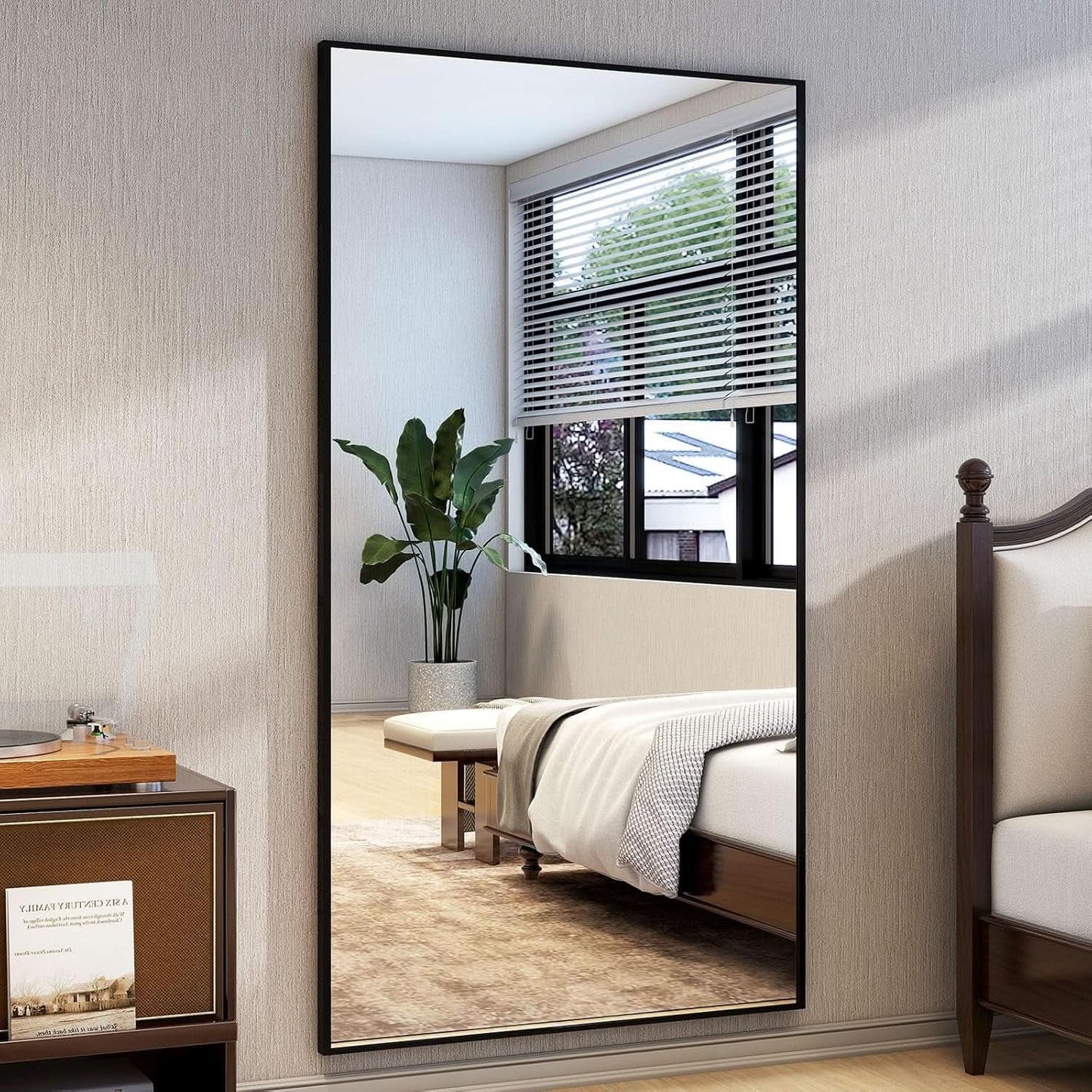 Full Length Mirror With Stand 34x76 Aluminum Frame from PriceLows™