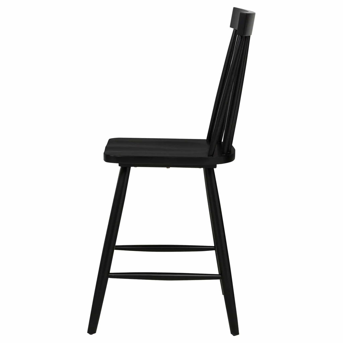Andrews Windsor Counter Height Dining Side Chair Black (Set of 2) Counter Height | 19 x 22.75 x 43.25 in | Rubberwood & Veneer | Dining Room