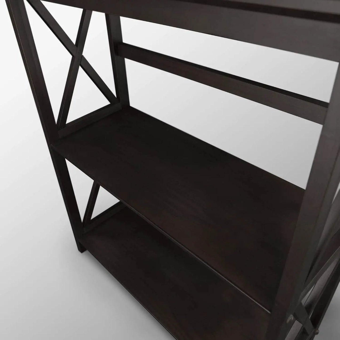 Three Shelf Solid Wood Bookcase For Living Room Storage from PriceLows™