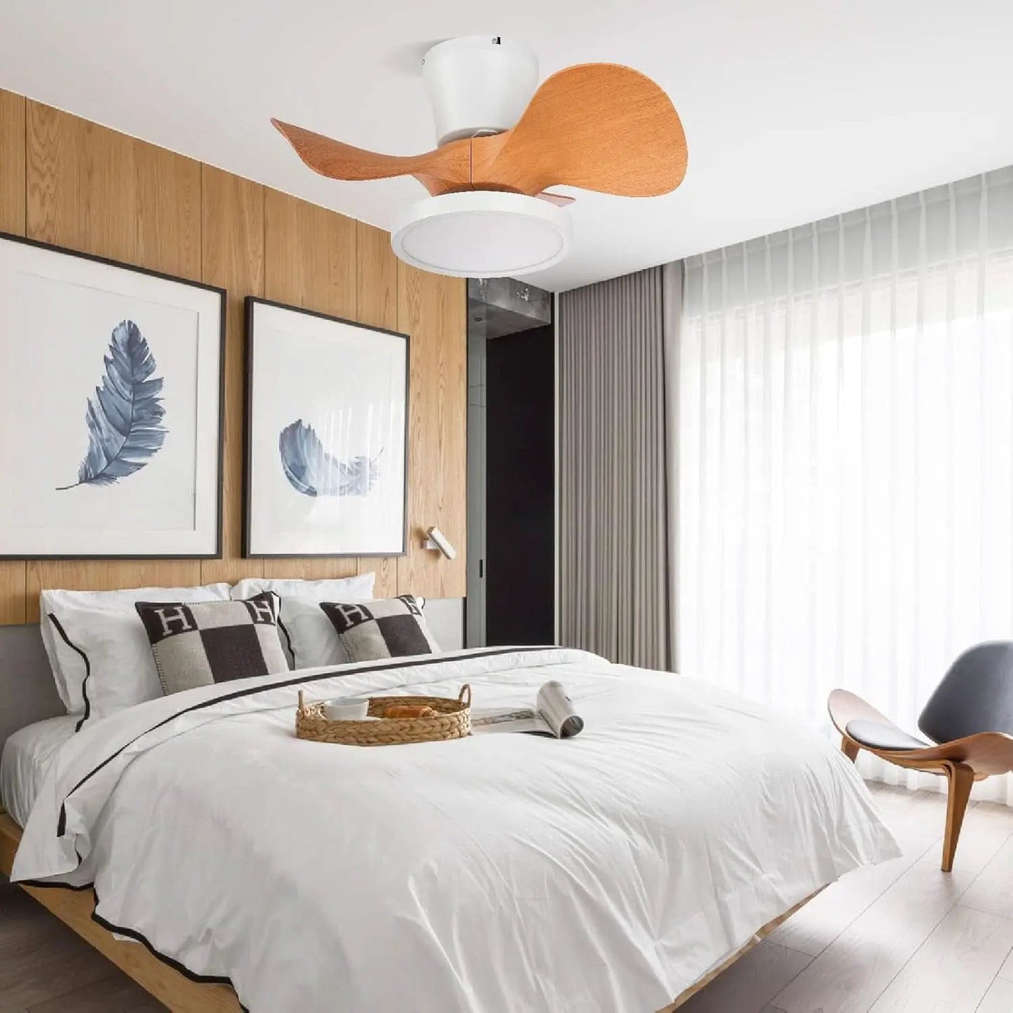22 Inch Ceiling Fan With LED Light For Kitchen And Bedroom from PriceLows™