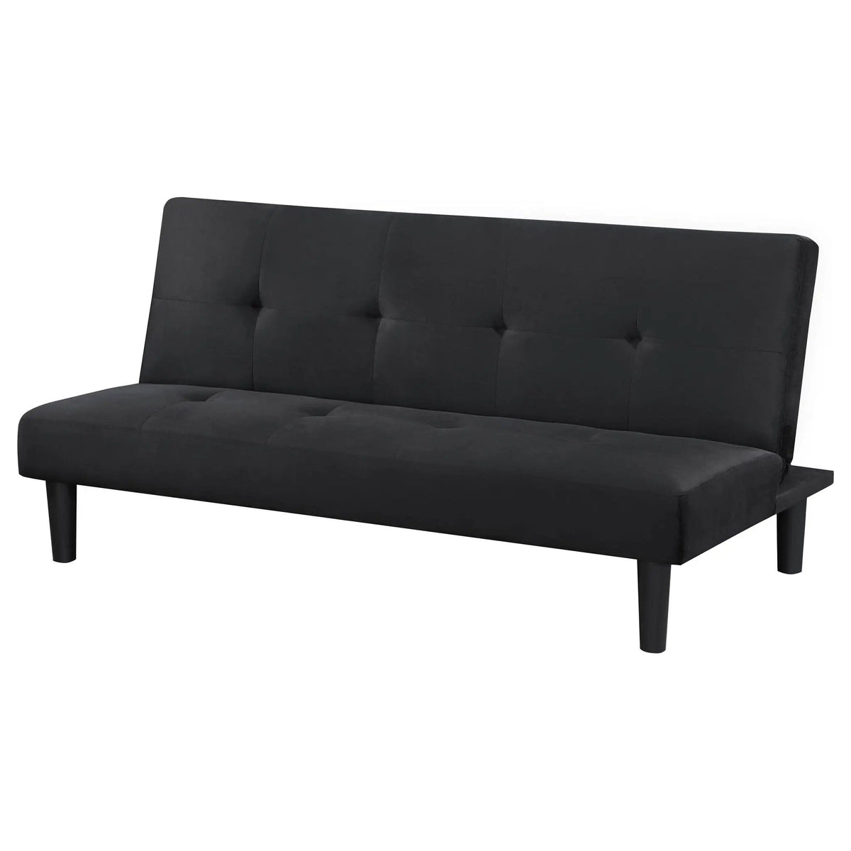 Stanford Upholstered Tufted Convertible Sofa Bed | 65.25 x 32.75 x 29.5 in | Fabric | Black