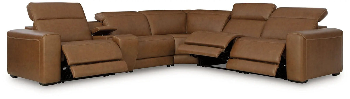 Magic Man Reclining Sectional | Power Reclining Loveseat | Plush Cushioning | Contemporary Design