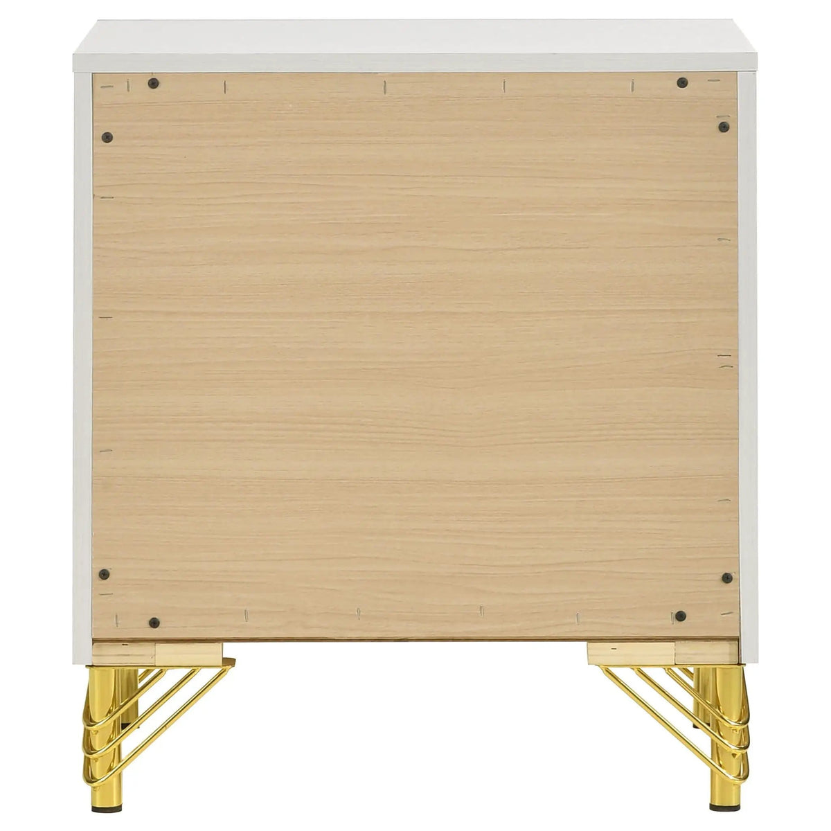 Lucia 2-drawer Nightstand Bedside Table | 21.75 x 17.25 x 24.25 in | Metal | White
