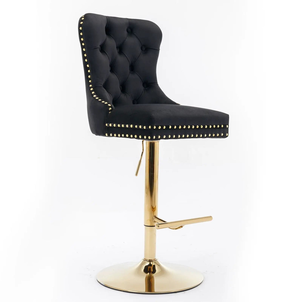 Swivel Barstools | Set Of 2 | Adjustable 25-33 Inch Seat Height | Tufted Back Upholstery