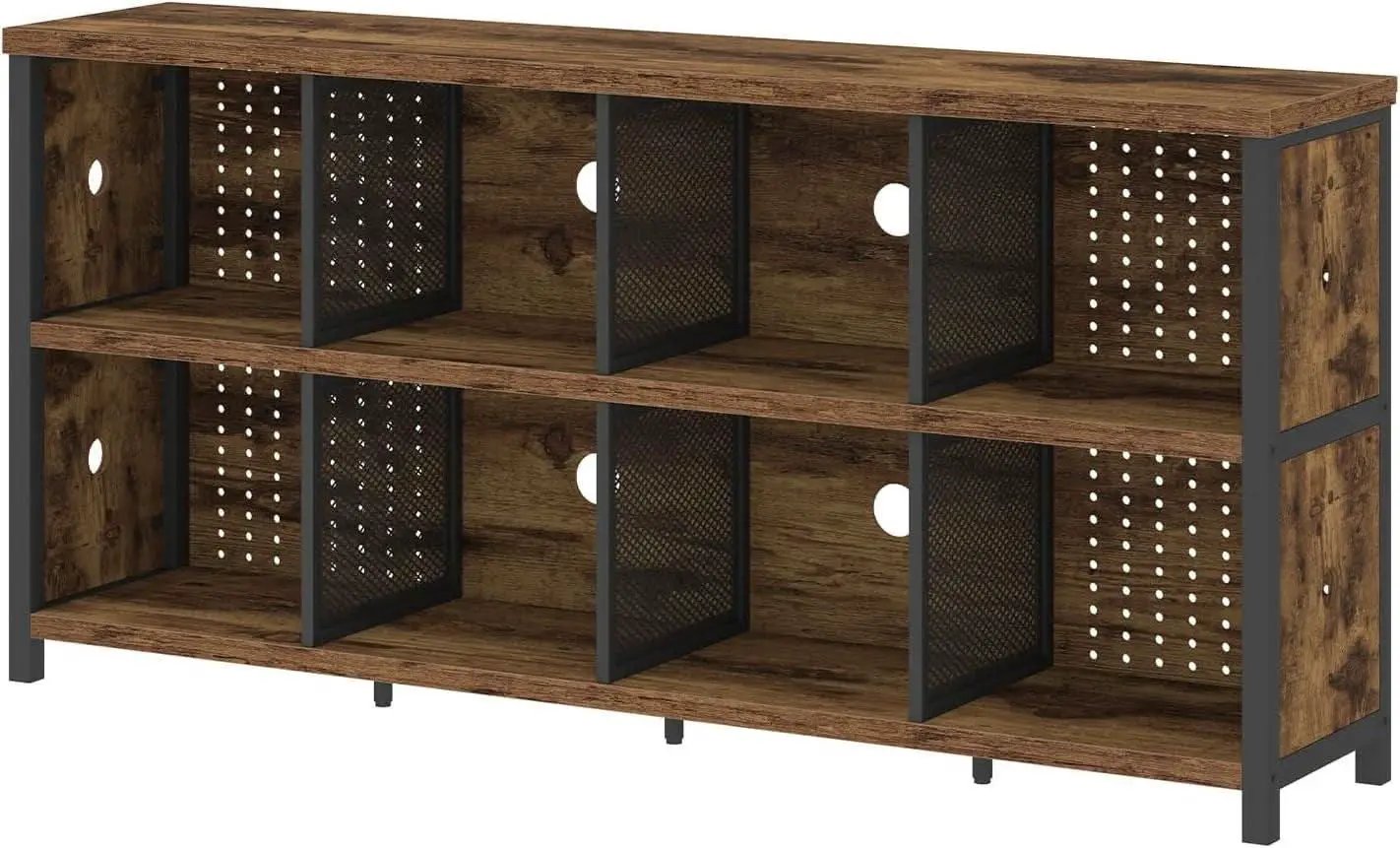 Rustic Brown 63 Inch Bookshelf Cube Storage Five In One from PriceLows™