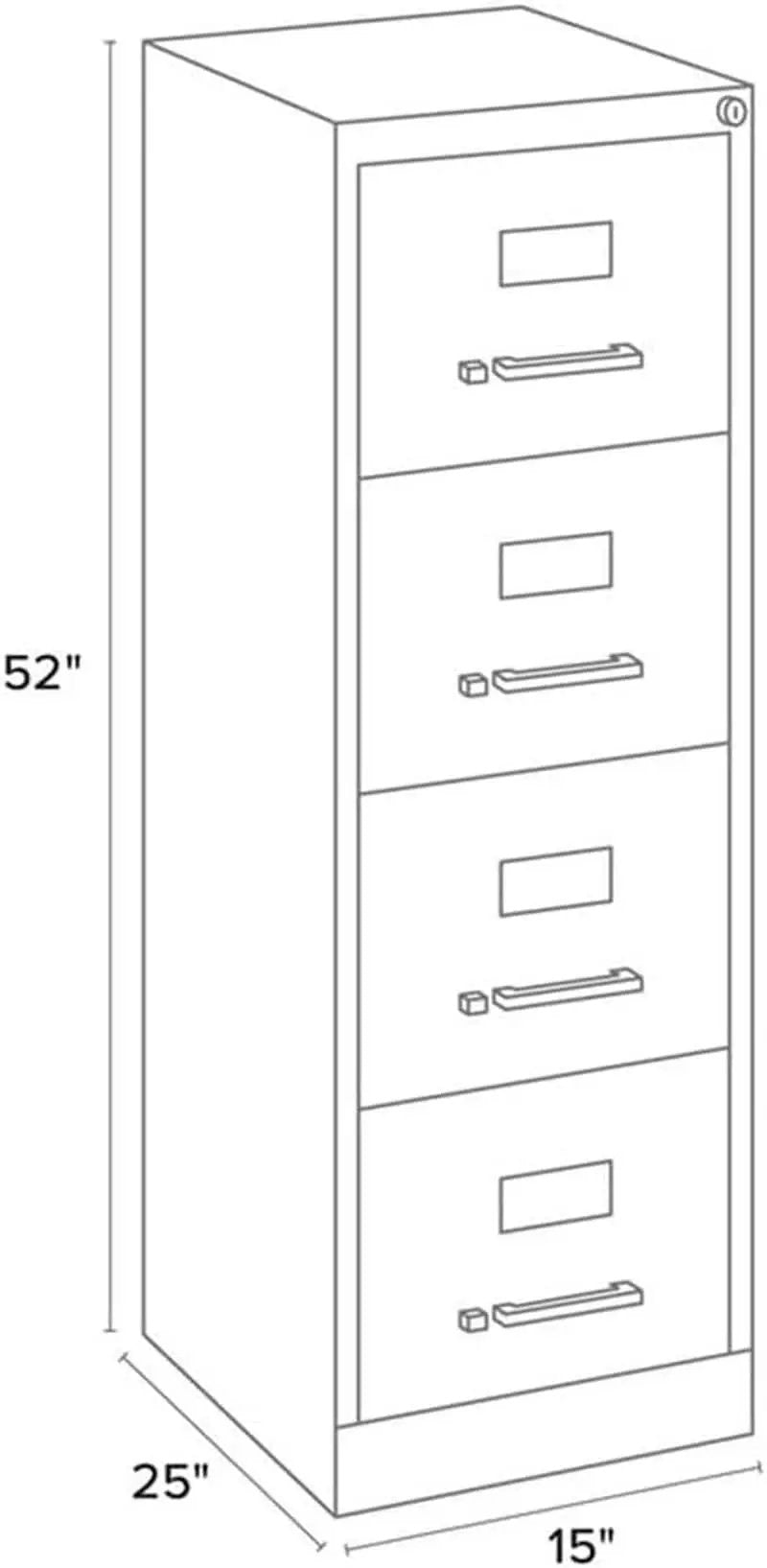 Hirsh 25 Deep 4 Drawer Vertical File Cabinet Black from PriceLows™