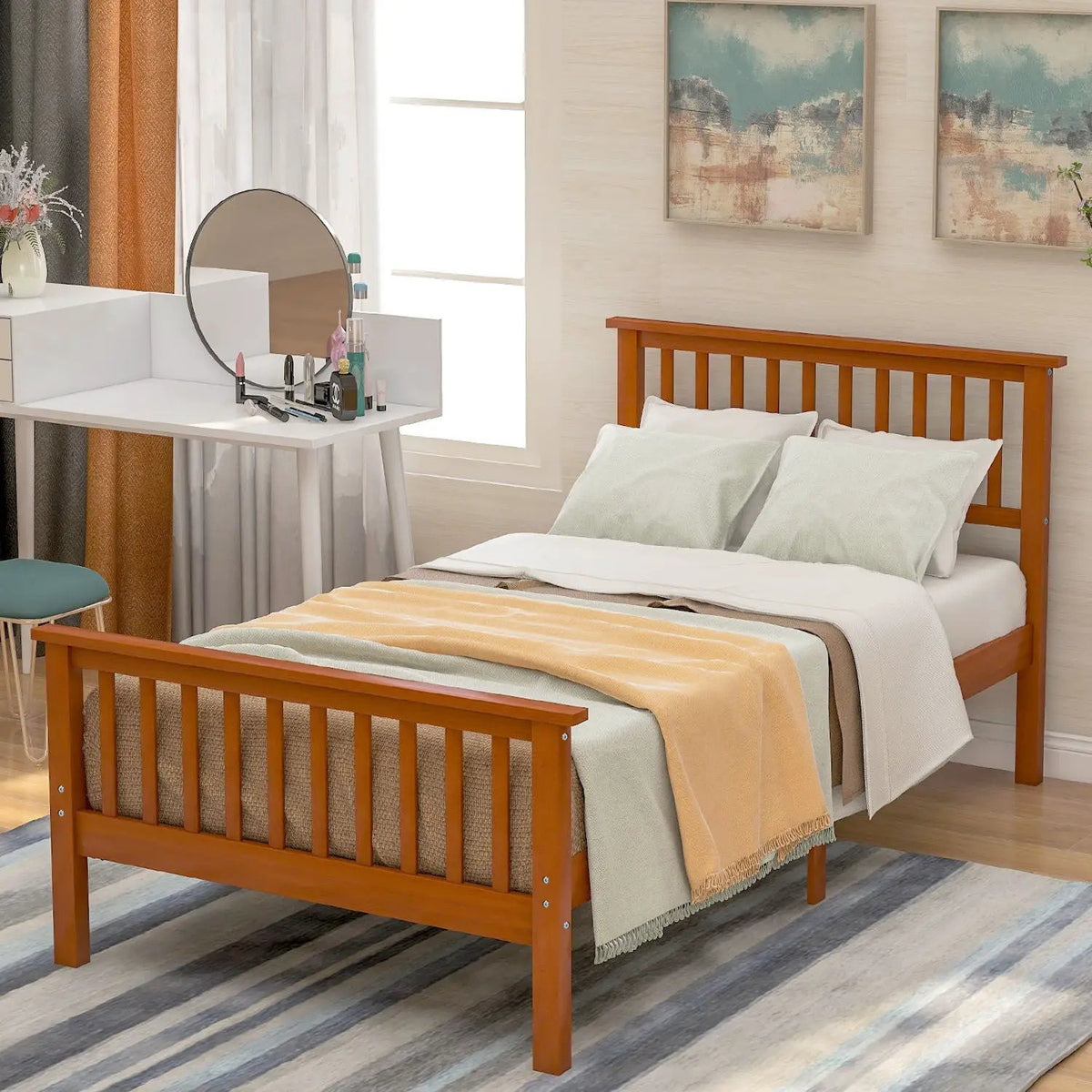 Platform Bed | Pine Frame | Headboard And Footboard | Queen Size Options