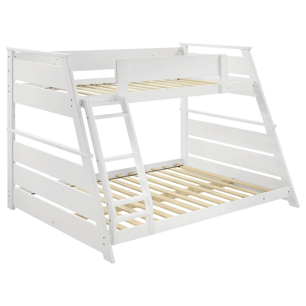 Holden Wood Veneer Twin Over Full Bunk Bed | 79 x 60.5 x 57.25 in | Rubberwood & Engineered Wood | White