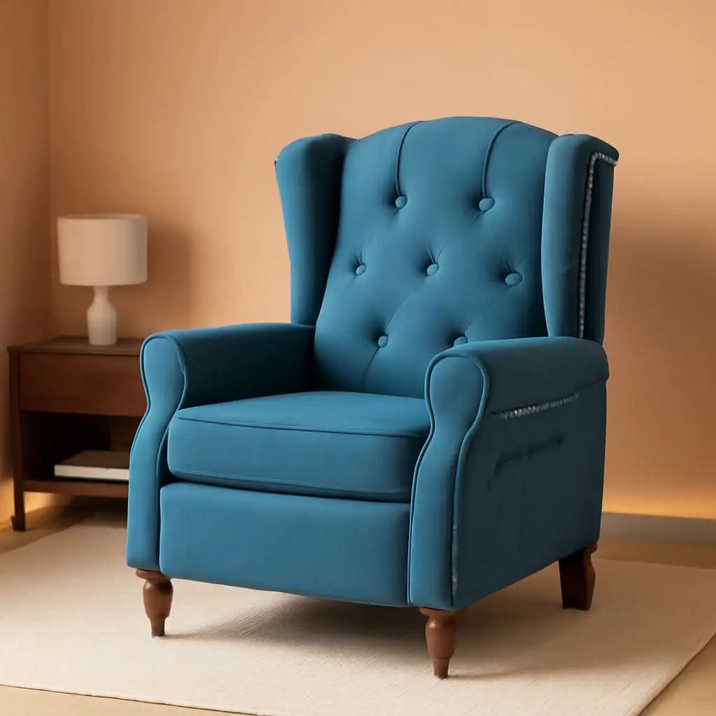 Wingback Recliner Chair With Massage And Heat Tufted Fabric from PriceLows™