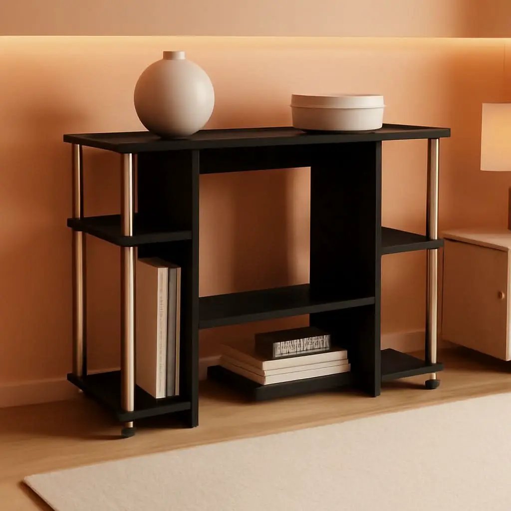 Jaya Computer Desk Americano Finish With Storage Shelves from PriceLows™