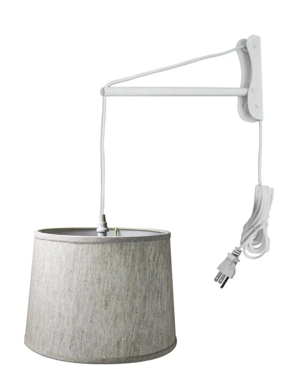 Wall Mount Pendant Light | 14 Inch | Textured Oatmeal Shade | Single Light