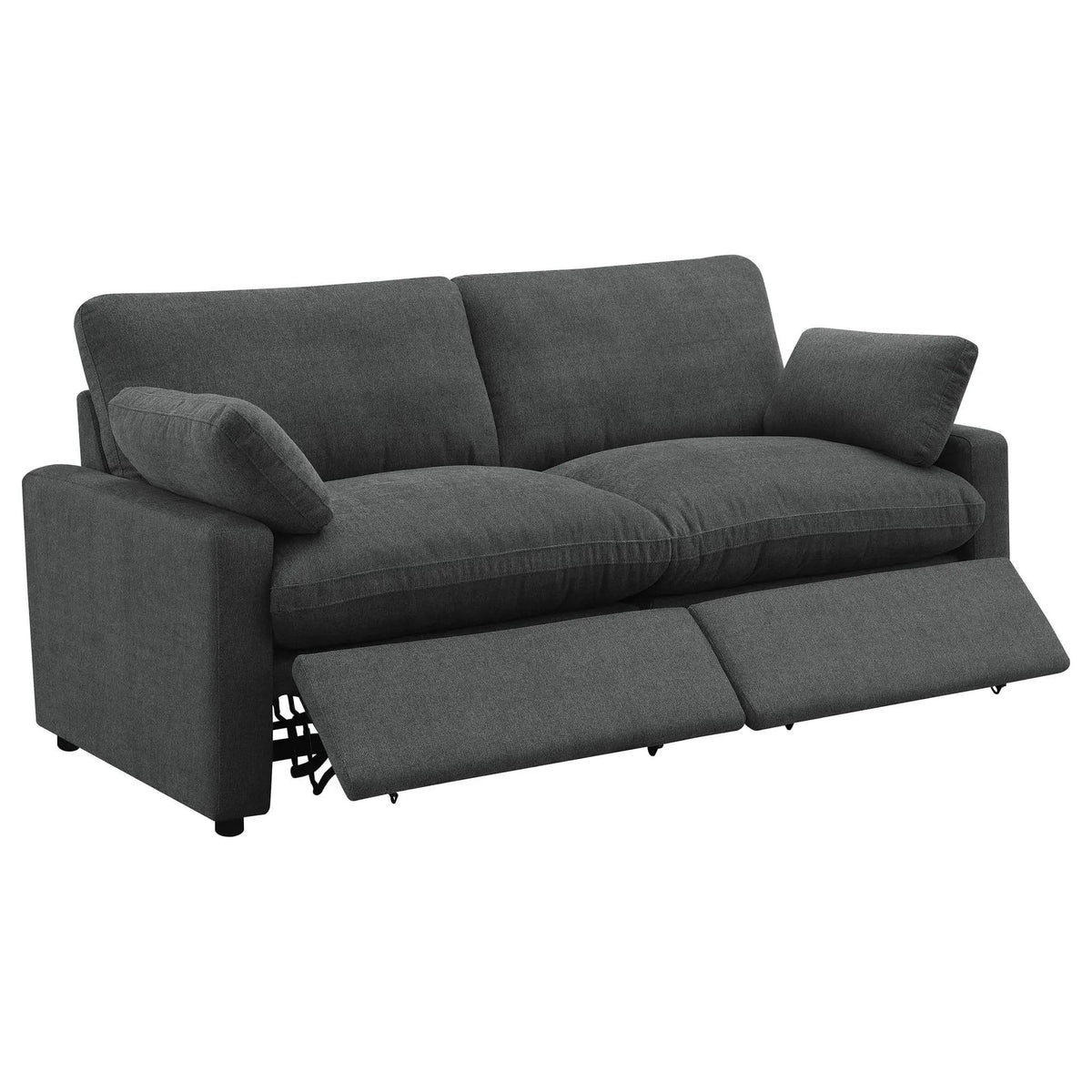 Collins Modular Power Loveseat Dark | 86 x 40 x 38 in | Engineered Wood & Fabric | Grey