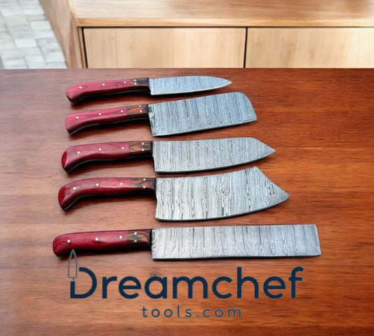 Cooking Knife Sets 13” Handmade Damascus Steel Chef Knife with Pakkawood Handle | 8 Inch | Damascus Steel | Kitchen Knives Set