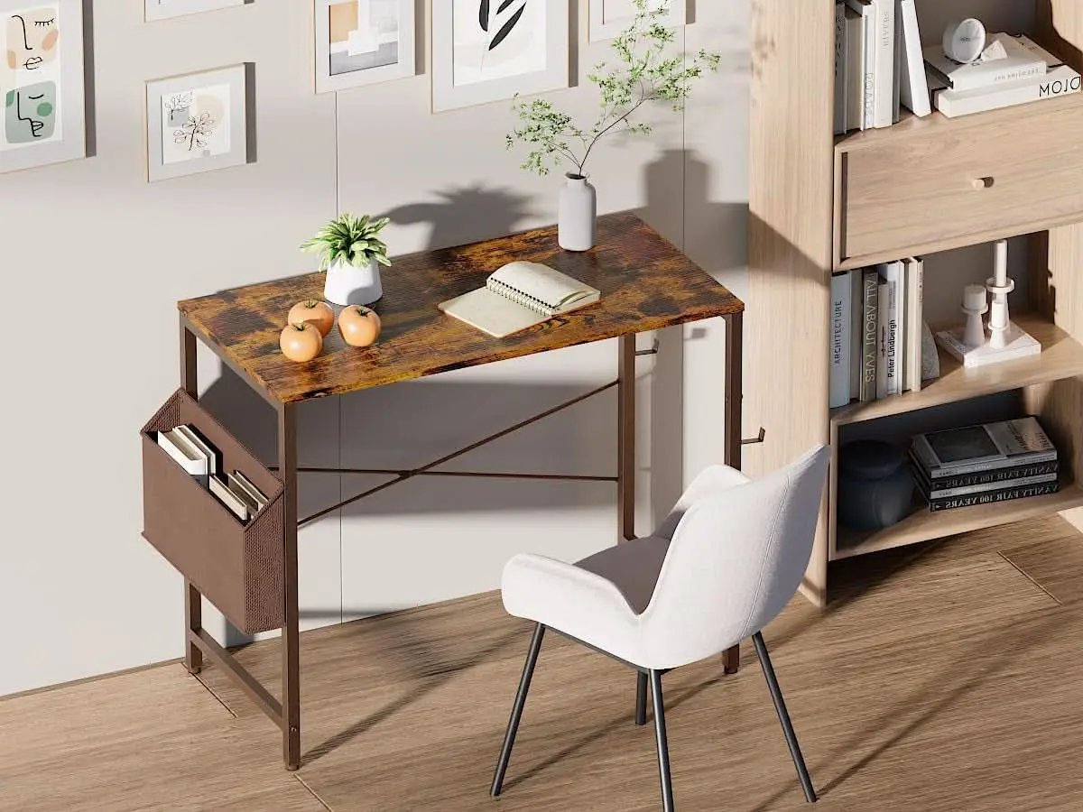 32 Inch Computer Desk For Small Spaces With Storage And Headphone Hook from PriceLows™
