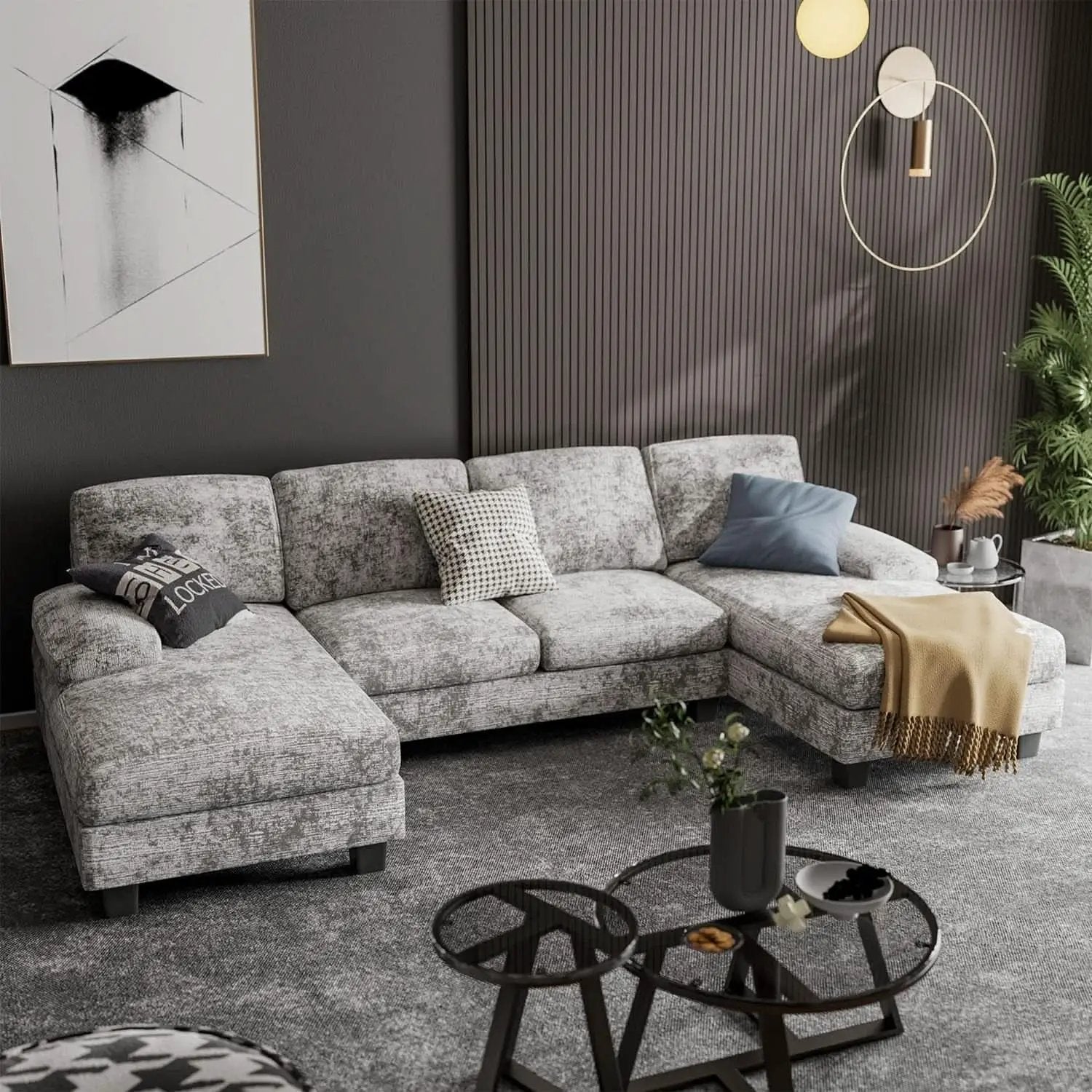 2 Piece Fabric Sectional Sofa With Reversible Chaise from PriceLows™