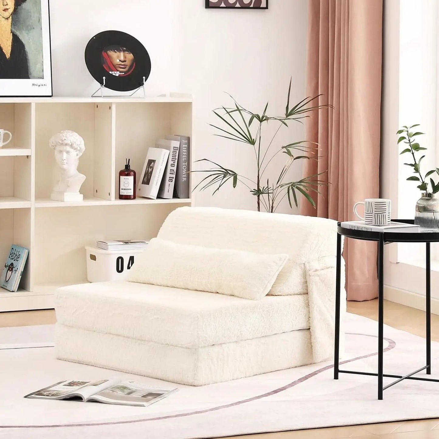 Multifunctional Sleeper Sofa Bed Single Size Beige from PriceLows™
