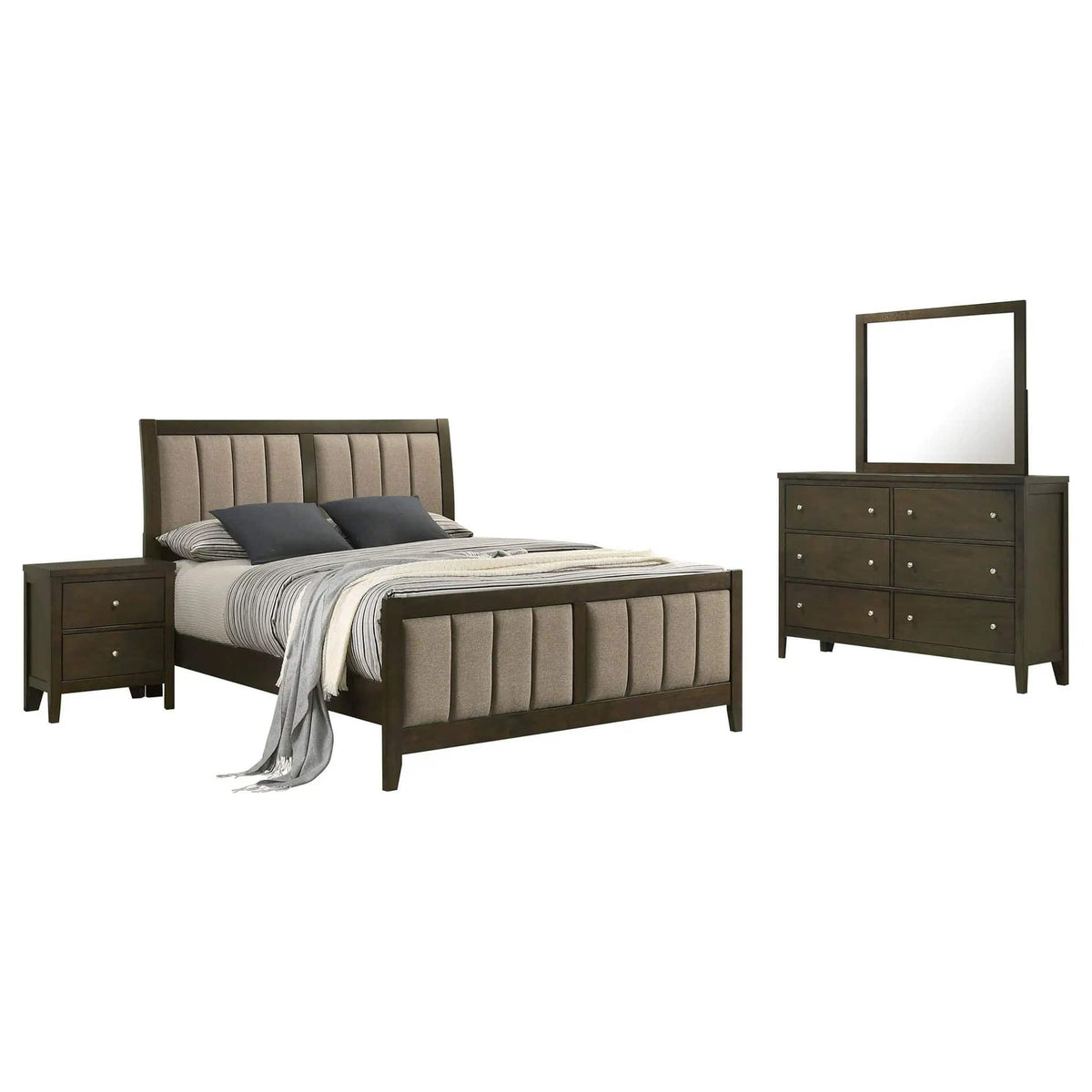 Wilkes 4-piece Eastern King Bedroom Set Dark Cocoa | 4-Piece Set | Metal | Bedroom