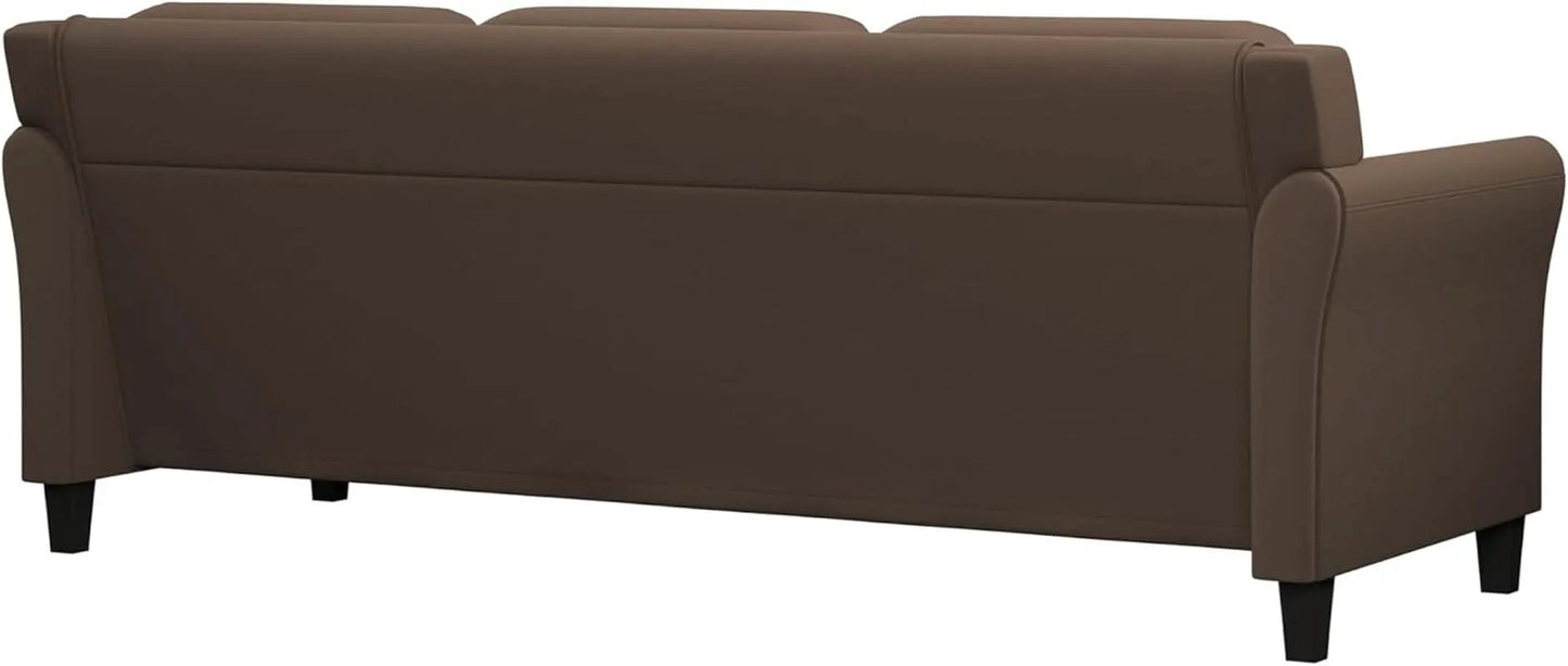 Harrington Microfiber Brown Three Seat Sofa Living Room from PriceLows™