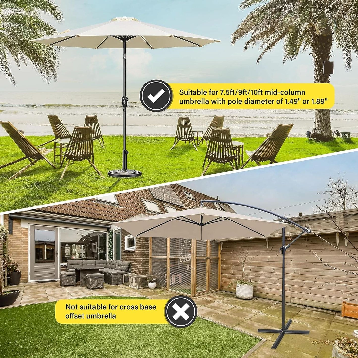 Heavy Duty 24 Pound Bronze Umbrella Base Patio Garden Stand For Outdoor Market Umbrellas from PriceLows™