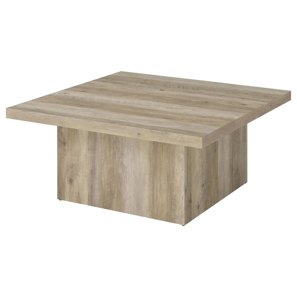 Devar Square Engineered Wood Coffee Table Distressed Pine | 35.5 x 35.5 x 16.25 in | Engineered Wood & Veneer | Living Room