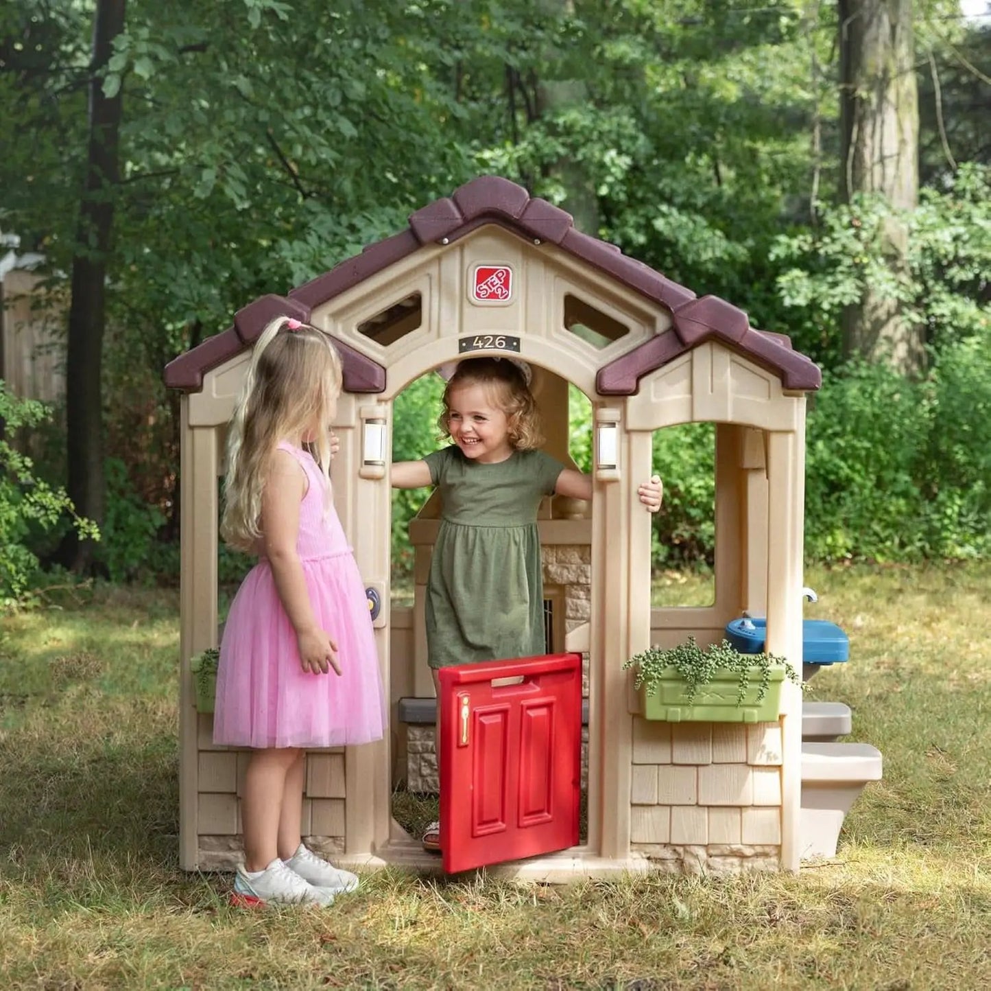 Indoor Outdoor Playhouse With Interactive Sounds Doorbell from PriceLows™