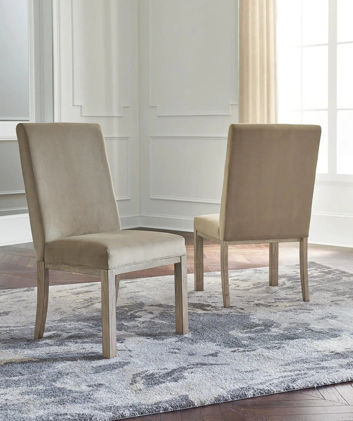 Chrestner Dining UPH Side Chair (Set of 2) | 20.5 x 23.5 x 39.5 in | Dining Room Furniture | Gray / Brown