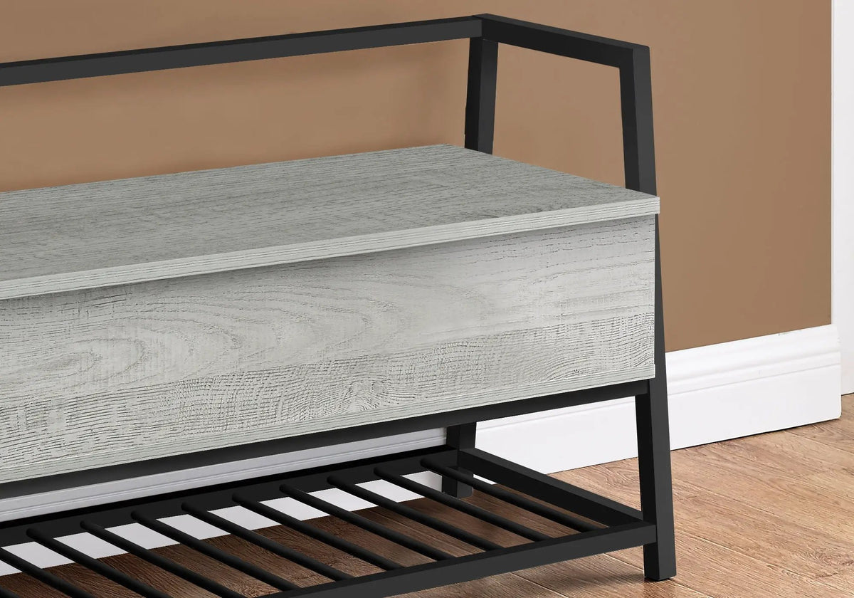 Flip-Top Storage Bench | Shoe Rack Combination | Contemporary Wood-Look Finish | 42 Inch Length