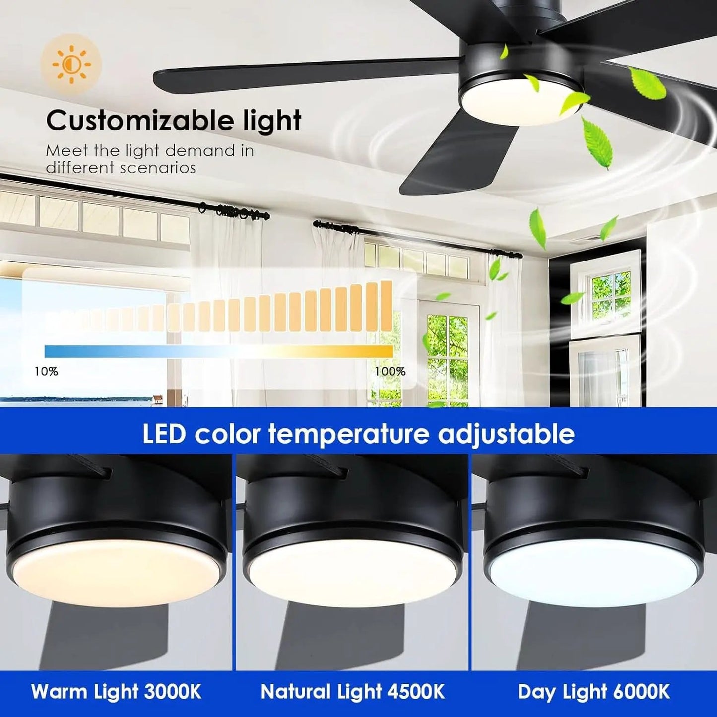 46 Inch DC Motor Ceiling Fan With Remote App Control from PriceLows™