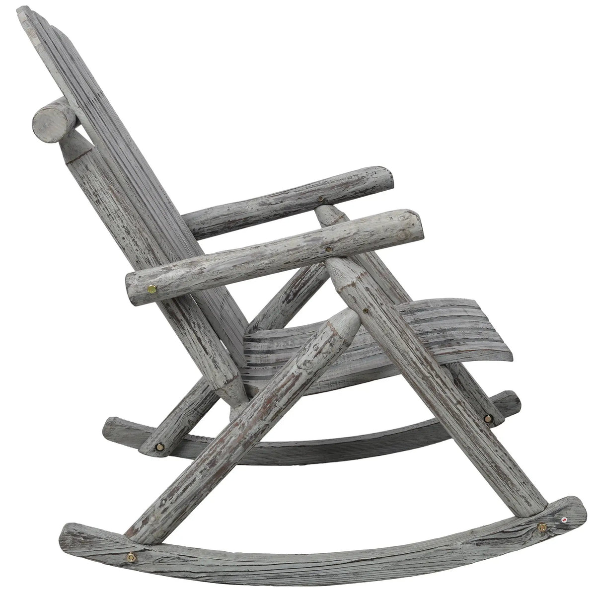 Wooden Porch Rocker | Fir Log Rocking Chair | Ergonomic Design | Indoor Outdoor Use